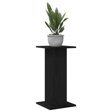vidaXL Plantenstandaard 2 pcs Zwart Eiken 30 x 30 x 60 cm Bewerkt hout afbeelding3 - 1