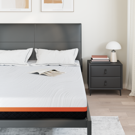 vidaXL Matrassen Wit, Grijs 160 x 200 cm 100% polyester jacquard stof afbeelding3 - 1