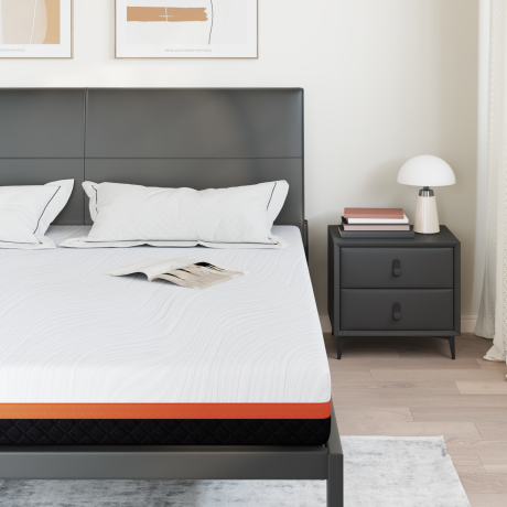 vidaXL Matrassen Wit, Grijs 200 x 200 cm 100% polyester jacquard stof afbeelding3 - 1