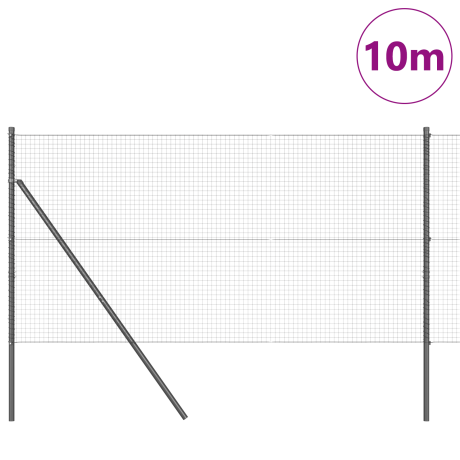 vidaXL Metalen Paalset Set van 2 Grijs Metaal en kunststof 10 x 1 meter afbeelding3 - 1
