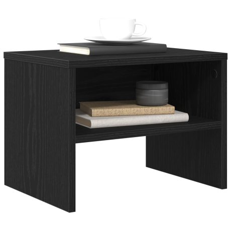 vidaXL Nachtkastje 2 pcs Zwart eiken 40 x 30 x 30 cm Bewerkt hout afbeelding3 - 1