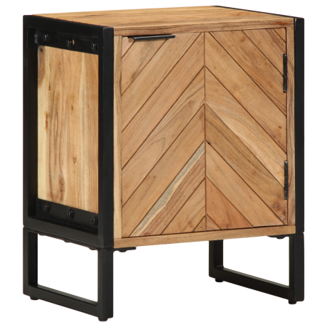 vidaXL Nachtkastje Bruin 40 x 30 x 50 cm Massief acaciahout en metaal afbeelding3 - 1