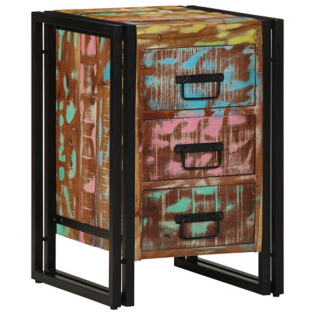vidaXL Nachtkastje 40x35x50 cm massief gerecycled hout meerkleurig afbeelding3 - 1