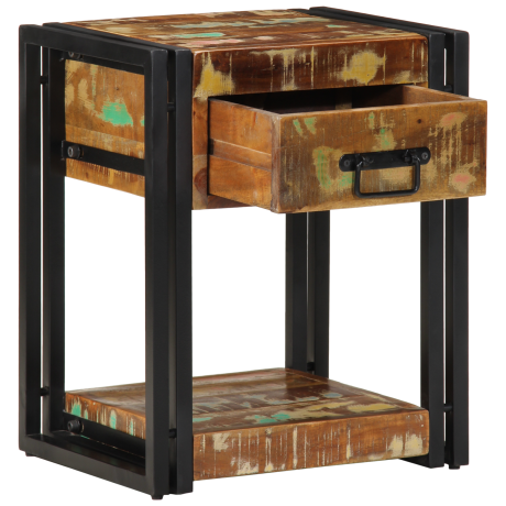 vidaXL Nachtkastje 40x35x50 cm massief gerecycled hout afbeelding3 - 1