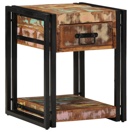 vidaXL Nachtkastje 40x40x50 cm van massief gerecycled hout afbeelding3 - 1