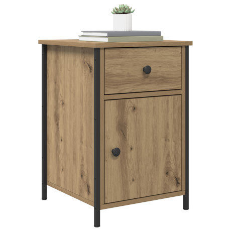 vidaXL Nachtkastje Ambachtelijk Eiken 40x42x60 cm Bewerkt Hout afbeelding3 - 1
