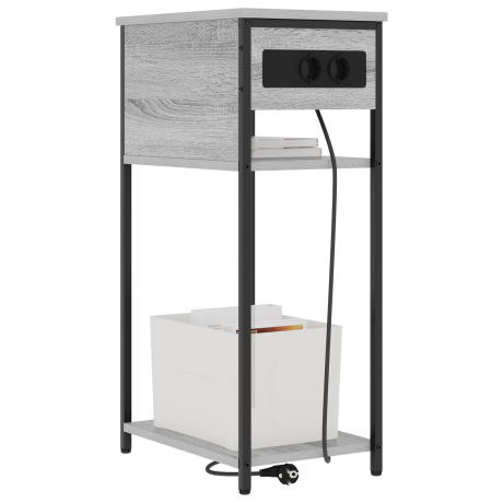 vidaXL Nachtkastje Grijs sonoma 28.1 x 40.9 x 75 cm Bewerkt hout afbeelding3 - 1