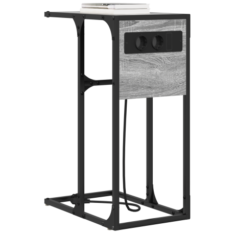 vidaXL Nachtkastje Grijs sonoma 41.5 x 26 x 60.5 cm Bewerkt hout afbeelding3 - 1