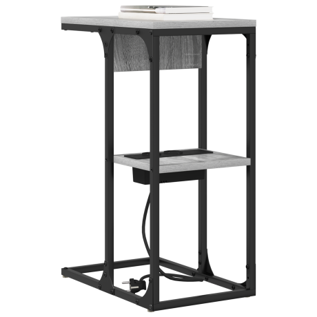 vidaXL Nachtkastje Grijs sonoma 41.5 x 26 x 60.5 cm Bewerkt hout afbeelding3 - 1