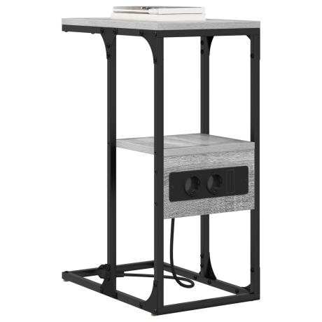 vidaXL Nachtkastje Grijs sonoma 41.5 x 26 x 60.5 cm Bewerkt hout afbeelding3 - 1