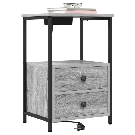 vidaXL Nachtkastje 2 pcs Grijs Sonoma 40 x 31 x 60 cm Bewerkt hout afbeelding3 - 1