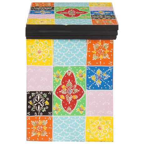vidaXL Nachtkastje Multicolor 40x30x40 cm Massief Mangohout afbeelding3 - 1