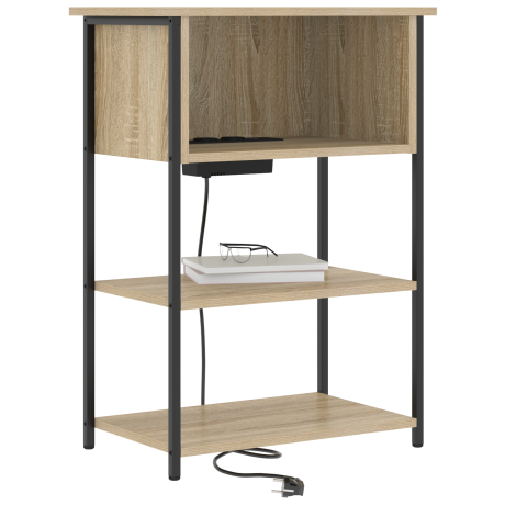 vidaXL Nachtkastje Sonoma Eiken 55 x 31 x 76 cm Bewerkt hout afbeelding3 - 1