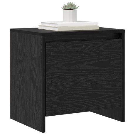 vidaXL Nachtkastje Zwart eiken 45 x 34 x 44.5 cm Bewerkt hout afbeelding3 - 1