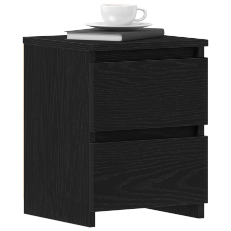 vidaXL Nachtkastje 2 pcs Zwart Eiken 30 x 30 x 40 cm Bewerkt hout afbeelding3 - 1