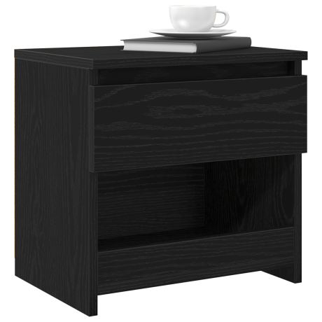 vidaXL Nachtkastje 2 pcs Zwart Eiken 40 x 30 x 39 cm Bewerkt hout afbeelding3 - 1