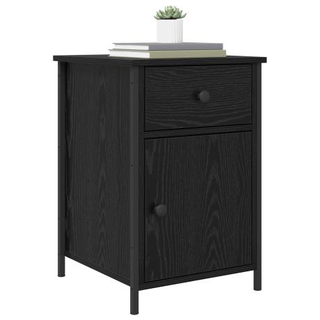 vidaXL Nachtkastje 2 pcs Zwart Eiken 40 x 42 x 60 cm Bewerkt hout afbeelding3 - 1