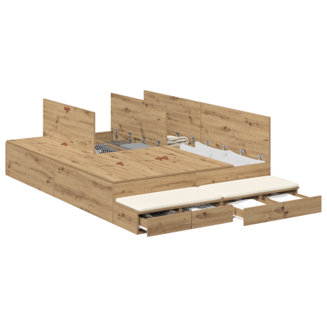 vidaXL Opbergbed Artisan Eiken 150x200 cm afbeelding3 - 1