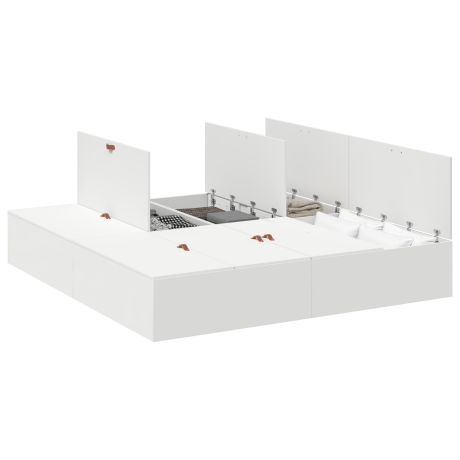 vidaXL Opbergbedframe met opslag Wit 180 x 200 cm Bewerkt hout afbeelding3 - 1