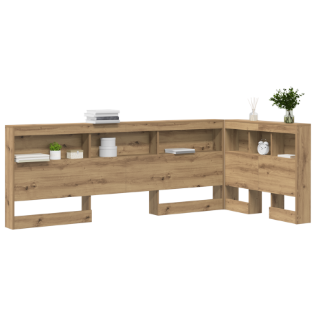 vidaXL Opberghoofdbord artisanaal eikenkleurig 100 cm Bewerkt hout afbeelding3 - 1