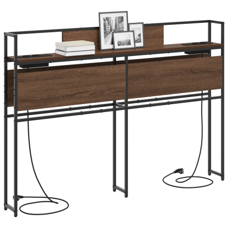 vidaXL Opberghoofdbord bruin eikenkleur 140 cm Bewerkt hout afbeelding3 - 1