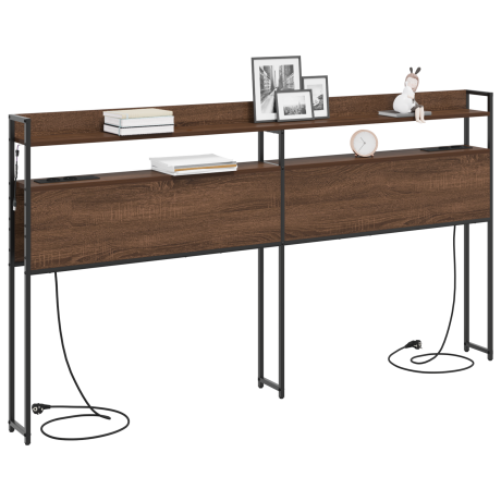 vidaXL Opslag hoofdbord met plank bruin eikenkleur 98 cm Bewerkt hout afbeelding3 - 1