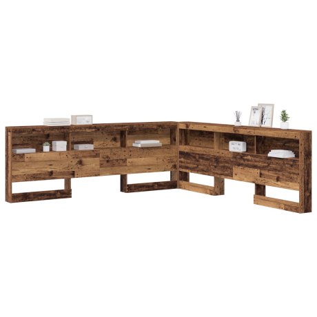 vidaXL Opberghoofdbord met plank Oud Hout 180 cm Bewerkt hout afbeelding3 - 1