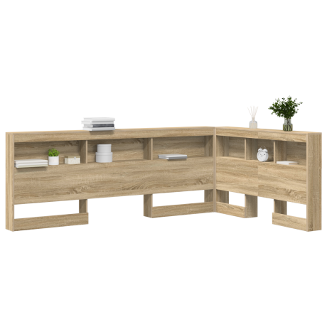vidaXL Opberghoofdbord met plank Sonoma Eiken 120 cm Bewerkt hout afbeelding3 - 1