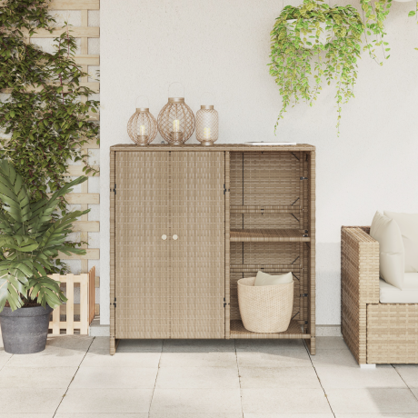 vidaXL Opbergkast 100x36x102 cm rattan beige afbeelding3 - 1