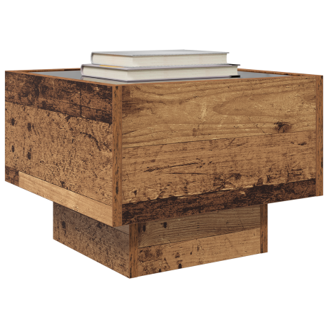 vidaXL Opbergkast Oud hout 40 x 40 x 30 cm Geengineerd hout, Glas afbeelding3 - 1