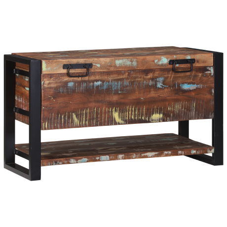 vidaXL Opbergkist 80x35x45 cm massief ruw gerecycled hout meerkleurig afbeelding3 - 1