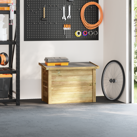 vidaXL Opslagdoos 44x80x57 cm Geïmpregneerd Vurenhout afbeelding3 - 1