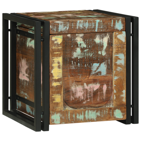 vidaXL Opslagdoos Meerkleurig 40 x 40 x 40 cm Massief acaciahout afbeelding3 - 1