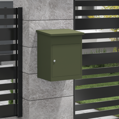 vidaXL Pakket inwerp box Olijfgroen 44 x 35 x 59 cm Staal afbeelding3 - 1