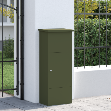 vidaXL Pakket inwerp box Olijfgroen 44.5 x 29 x 110.5 cm Staal afbeelding3 - 1