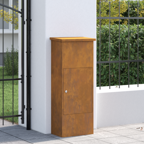 vidaXL Pakket inwerp box Roestig 44.5 x 29 x 110.5 cm Cortenstaal afbeelding3 - 1