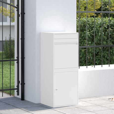 vidaXL Pakket inwerp box Wit 41 x 38 x 103 cm Staal afbeelding3 - 1