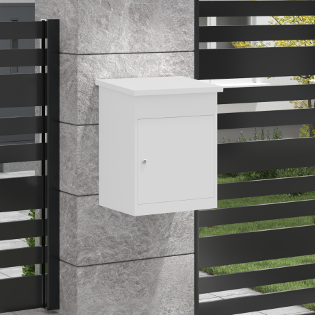 vidaXL Pakket inwerp box Wit 44 x 35 x 59 cm Staal afbeelding3 - 1