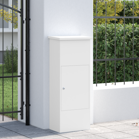 vidaXL Pakket inwerp box Wit 44.5 x 29 x 110.5 cm Staal afbeelding3 - 1