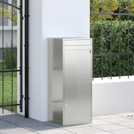 vidaXL Pakket inwerp box Zwart 41 x 38 x 103 cm Gegalvaniseerd staal afbeelding3 - 1