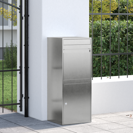 vidaXL Pakket inwerp box Zwart 41 x 38 x 103 cm Roestvrij staal afbeelding3 - 1
