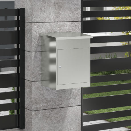 vidaXL Pakket inwerp box Zwart 44 x 35 x 59 cm Gegalvaniseerd staal afbeelding3 - 1