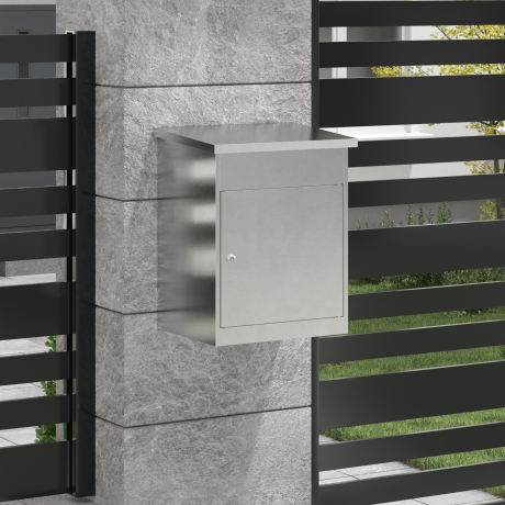 vidaXL Pakket inwerp box Zwart 44 x 35 x 59 cm Roestvrij staal afbeelding3 - 1