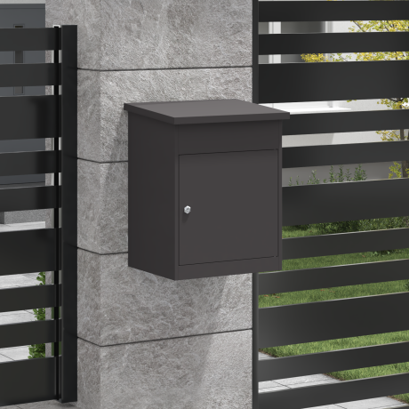 vidaXL Pakket inwerp box Zwart 44 x 35 x 59 cm Staal afbeelding3 - 1