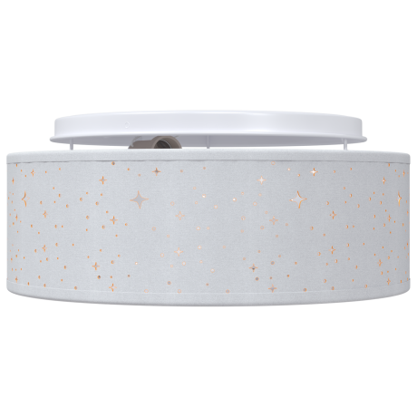 vidaXL Plafondlamp met sterrenlampscherm Ø 30 cm E27 stof grijs afbeelding3 - 1