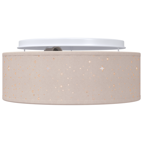 vidaXL Plafondlamp met sterrenlampscherm Ø 30 cm E27 stof taupe afbeelding3 - 1