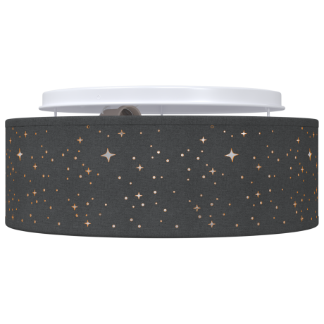 vidaXL Plafondlamp met sterrenlampscherm Ø 30 cm E27 stof zwart afbeelding3 - 1