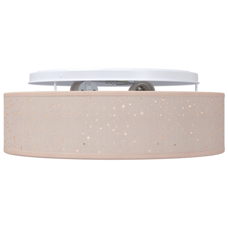 vidaXL Plafondlamp met sterrenlampscherm Ø 38 cm E27 stof taupe afbeelding3 - 1