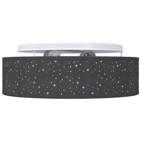 vidaXL Plafondlamp met sterrenlampscherm Ø 38 cm E27 stof zwart afbeelding3 - 1