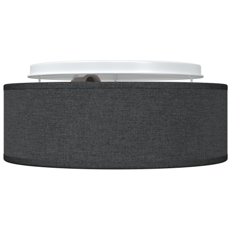 vidaXL Plafondlamp vlakke montage Ø 30 cm E27 stof zwart afbeelding3 - 1